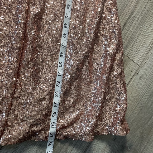 Revelry Starla Sequin One Shoulder Maxi‎ Dress Gown Bridesmaid Rose Gold - Picture 6 of 8